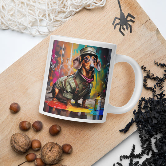 Dachshund- White glossy mug v4