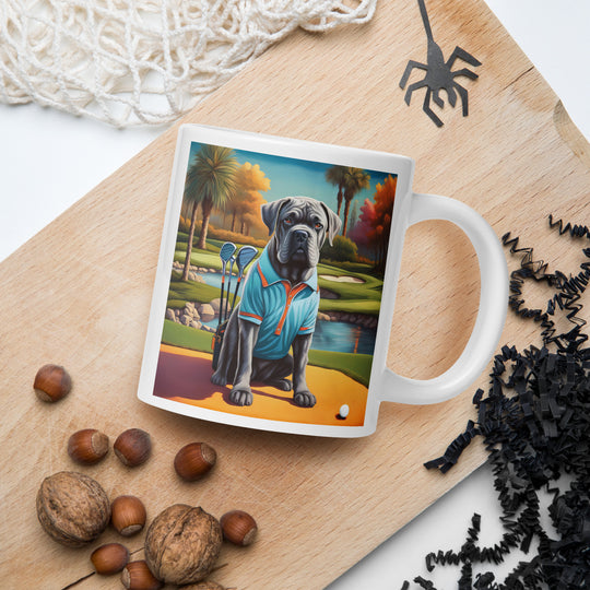 Cane Corso Golfer- White glossy mug v4