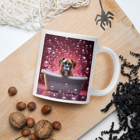 Boxer Romantic- White glossy mug v2