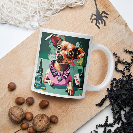 Chiweenie General- White glossy mug v14