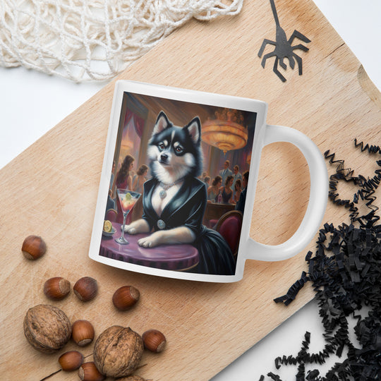 Pomsky General- White glossy mug v5