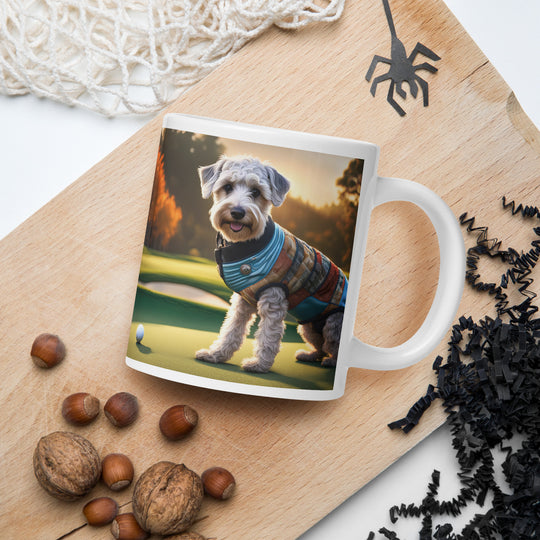 Schnoodle Golfer- White glossy mug v9