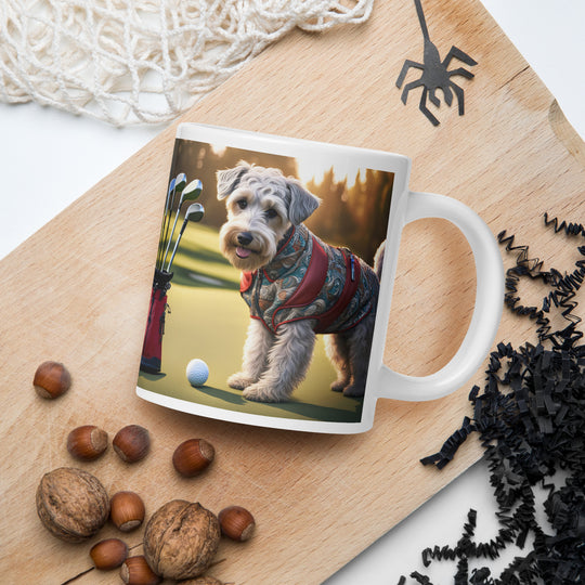 Schnoodle Golfer- White glossy mug v10