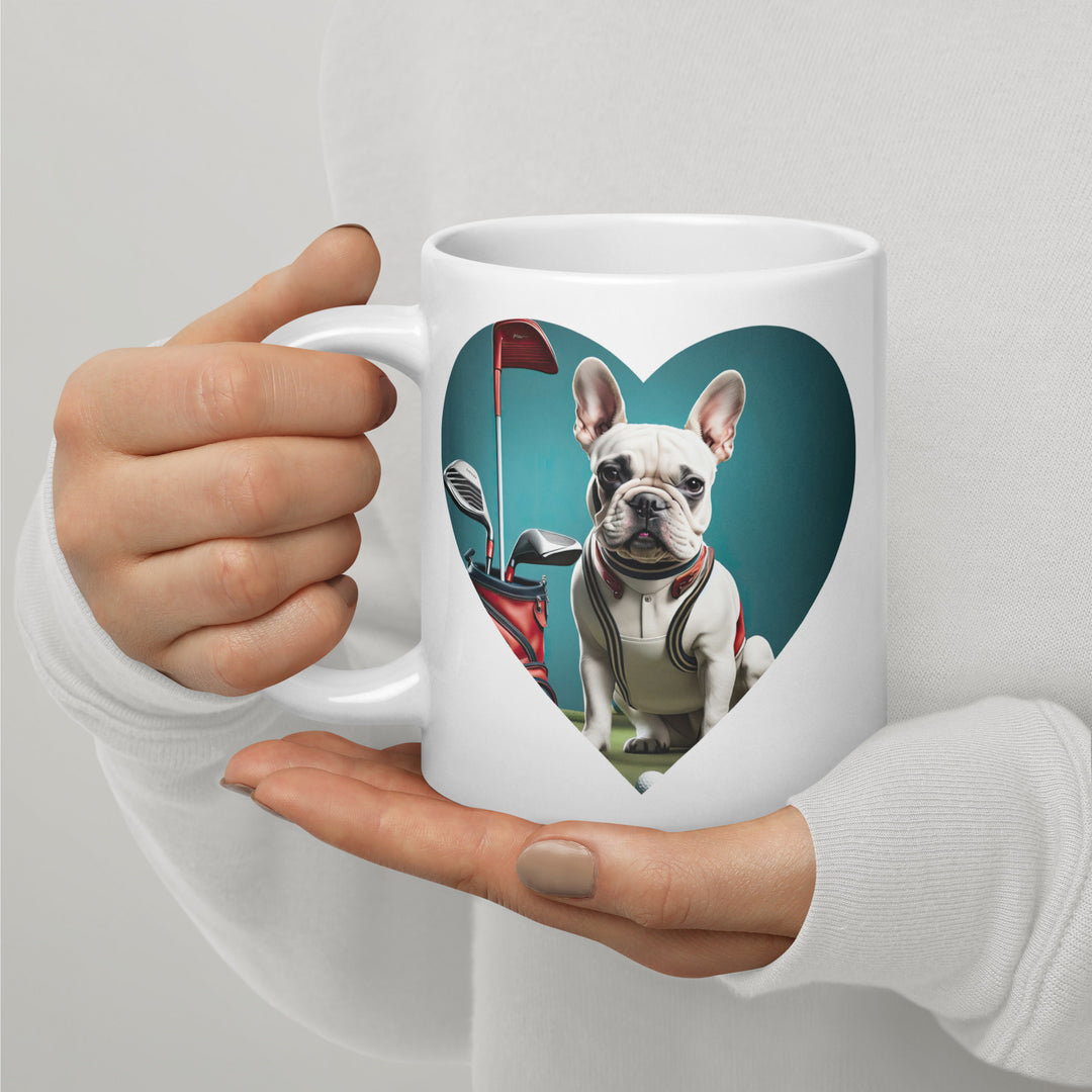 White glossy mug-French Bulldog V2