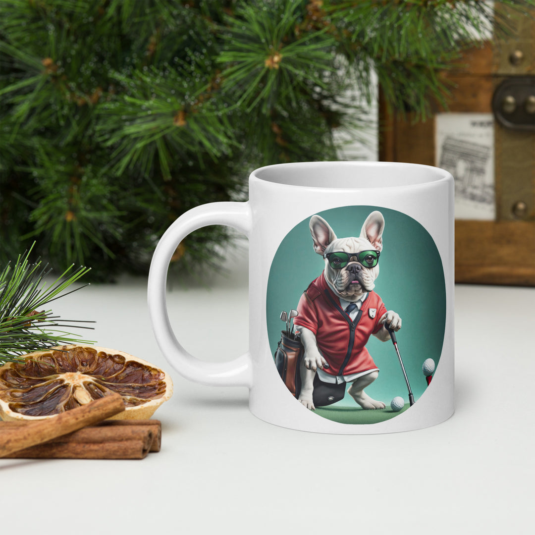 White glossy mug-French Bulldog V5