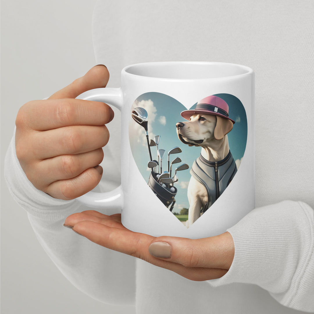 White glossy mug-Labrador Retriever V6