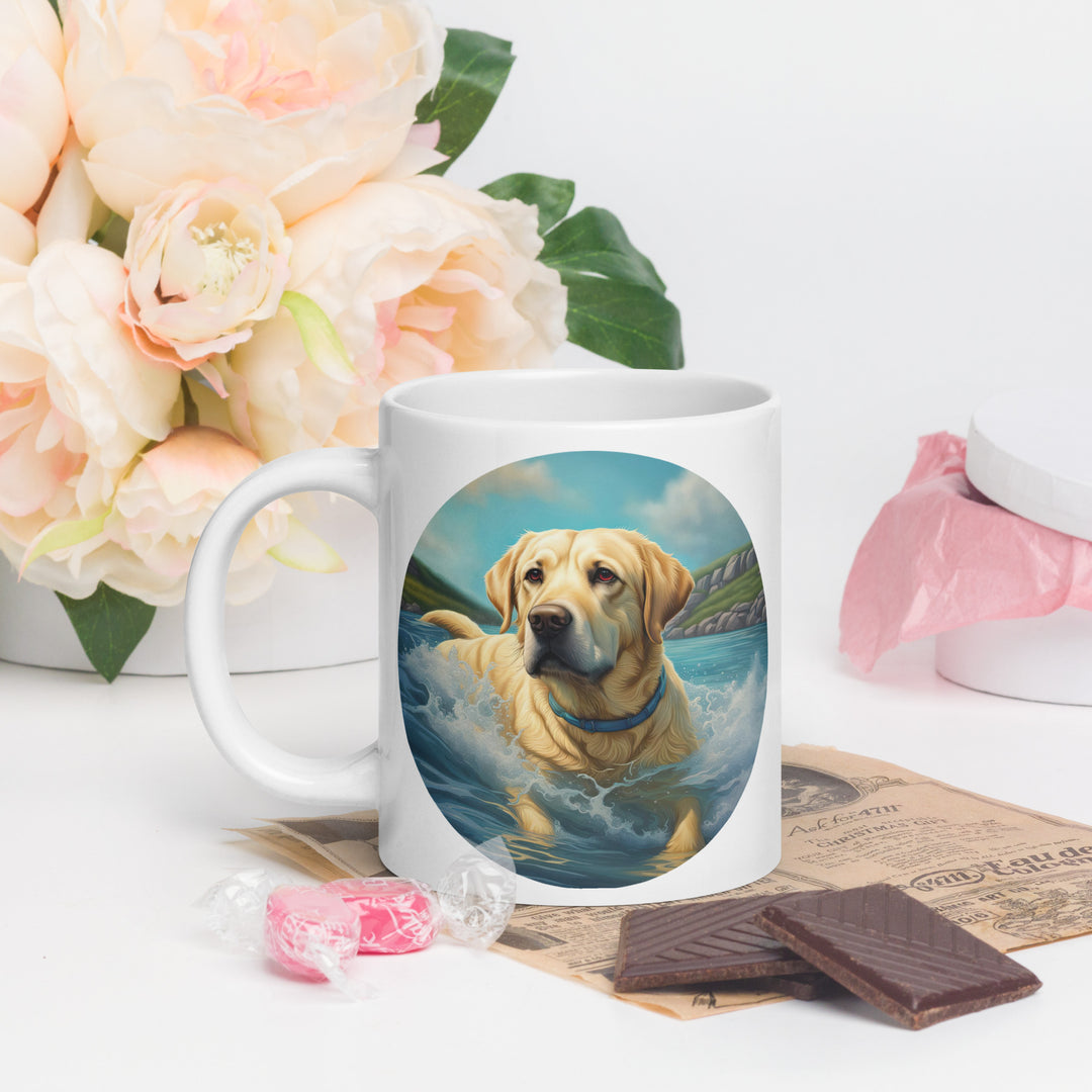 White glossy mug-Labrador Retriever V7