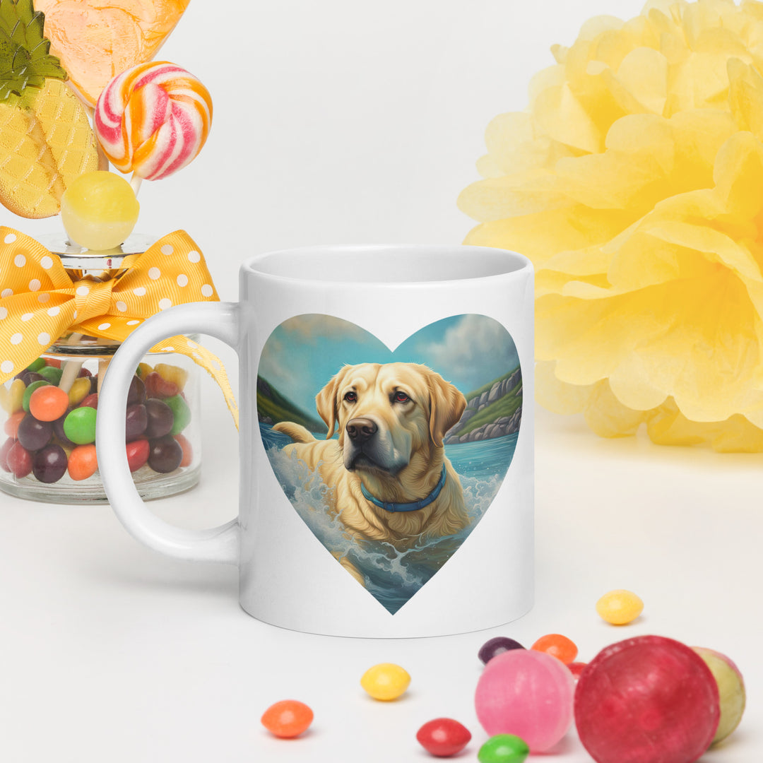 White glossy mug-Labrador Retriever V8