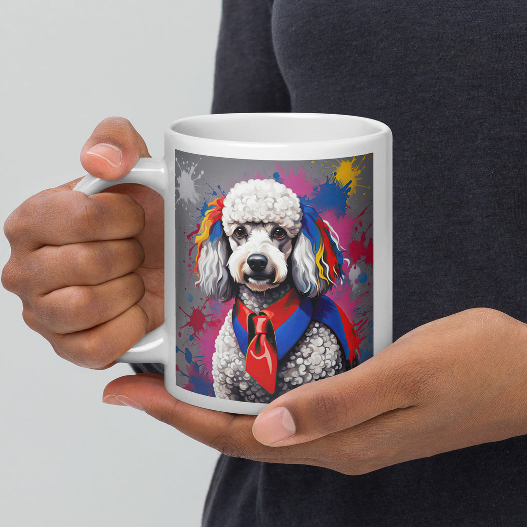 Poodle- White glossy mug