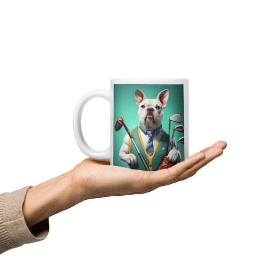 American Bulldog Golfer- White glossy mug v2