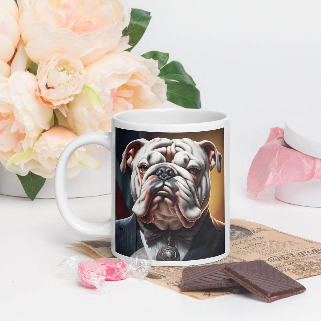 Bulldog- White glossy mug v5