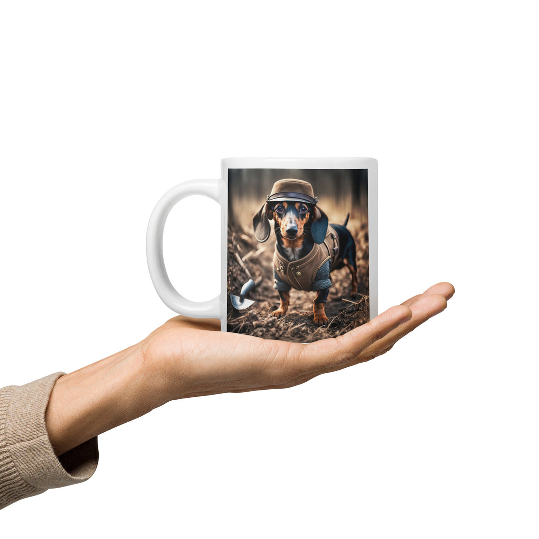 Dachshund- White glossy mug