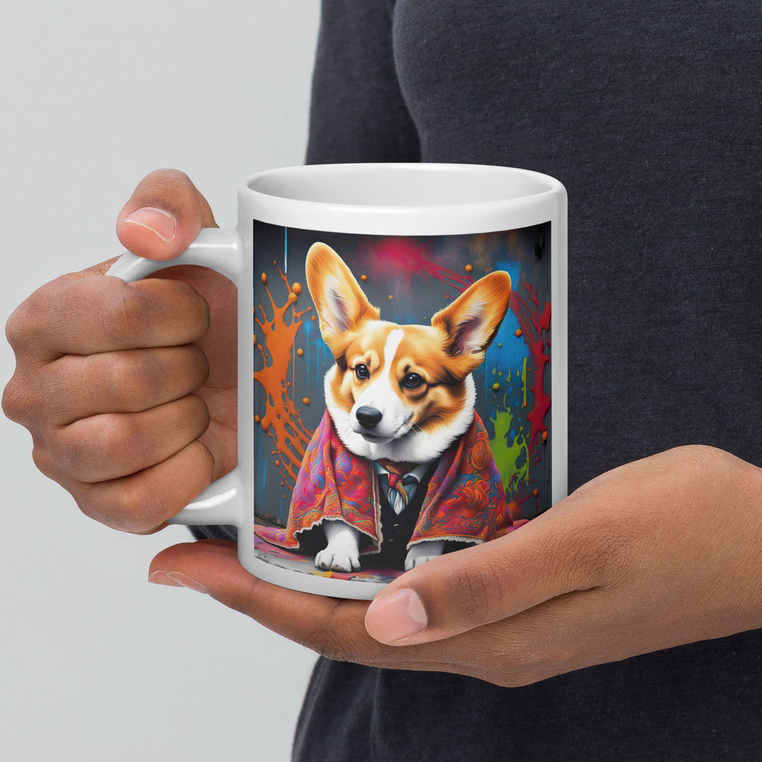 Pembroke Welsh Corgi- White glossy mug v3