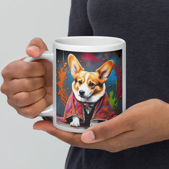 Pembroke Welsh Corgi- White glossy mug v3
