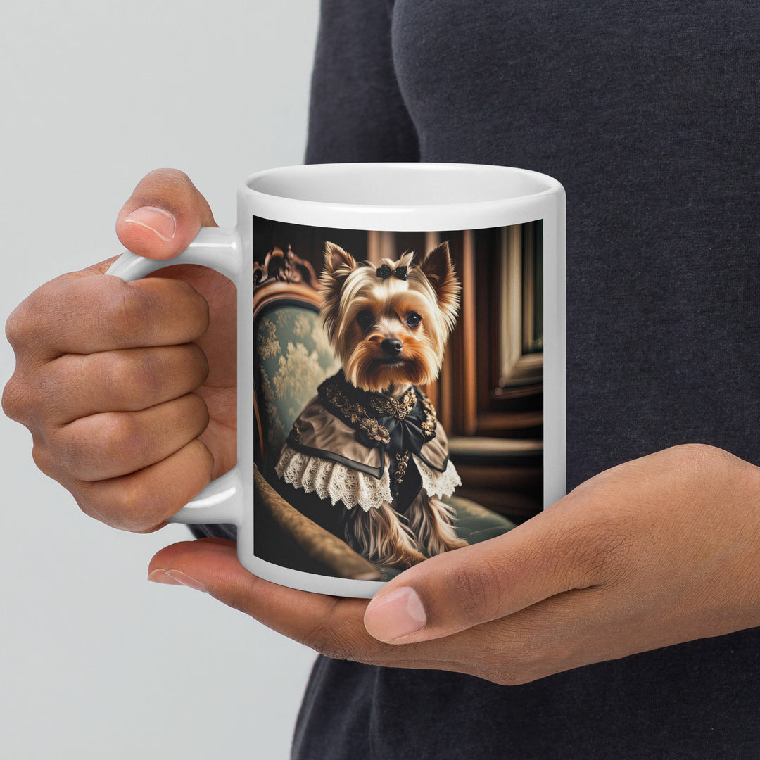 Yorkshire Terrier- White glossy mug