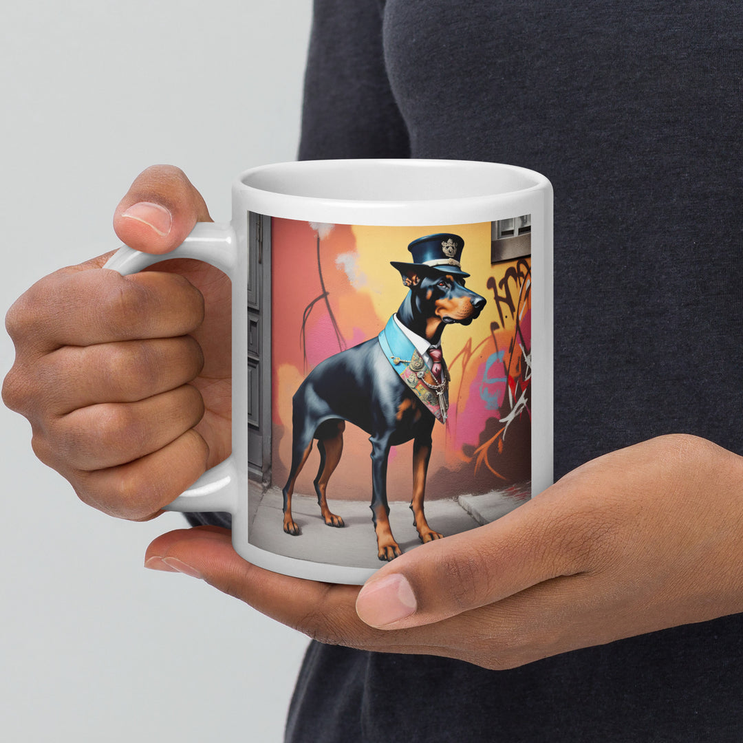 Doberman Pinscher- White glossy mug