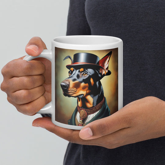 Doberman Pinscher- White glossy mug v3