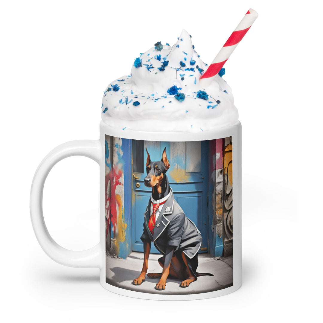 Doberman Pinscher- White glossy mug v5