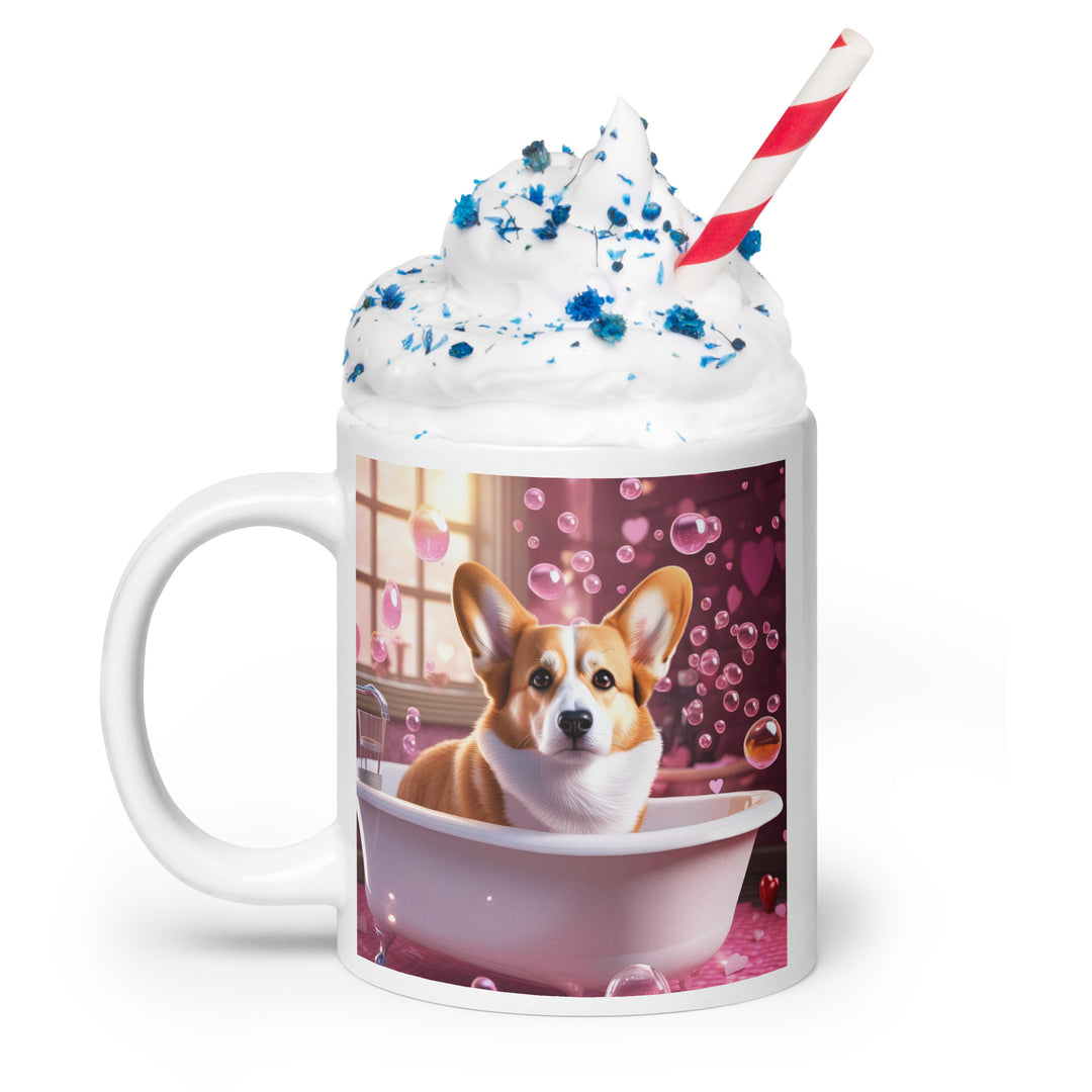 Pembroke Welsh Corgi Romantic- White glossy mug