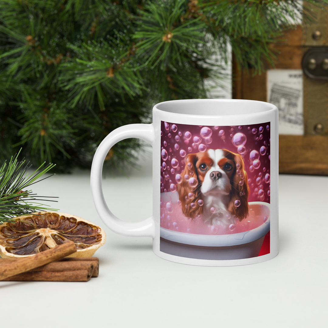 Cavalier King Charles Spaniel Romantic- White glossy mug