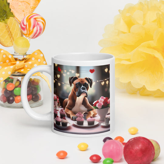 Boxer Romantic- White glossy mug v3