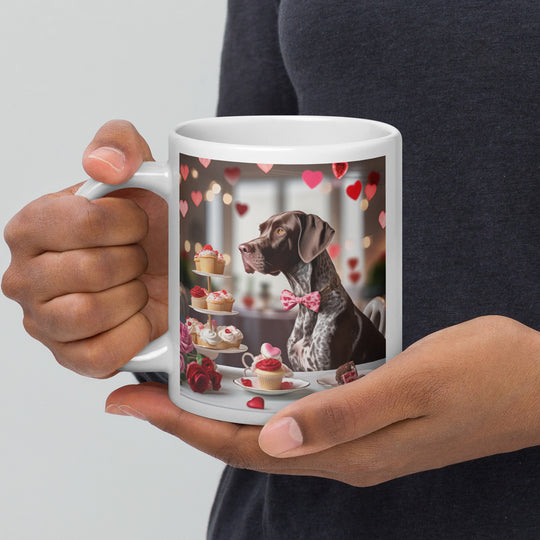 German Shorthaired Pointer Romantic- White glossy mug v3