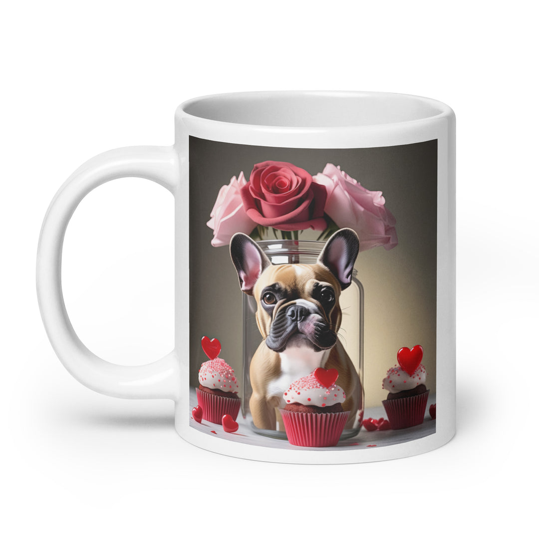 French Bulldog Romantic- White glossy mug v4