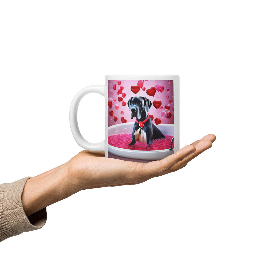 Great Dane Romantic- White glossy mug