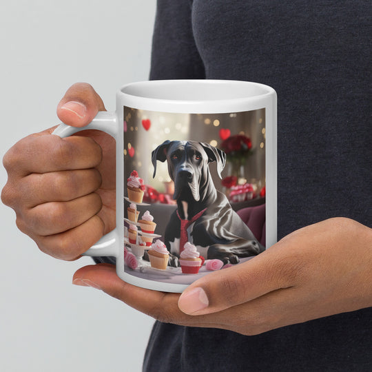 Great Dane Romantic- White glossy mug v2