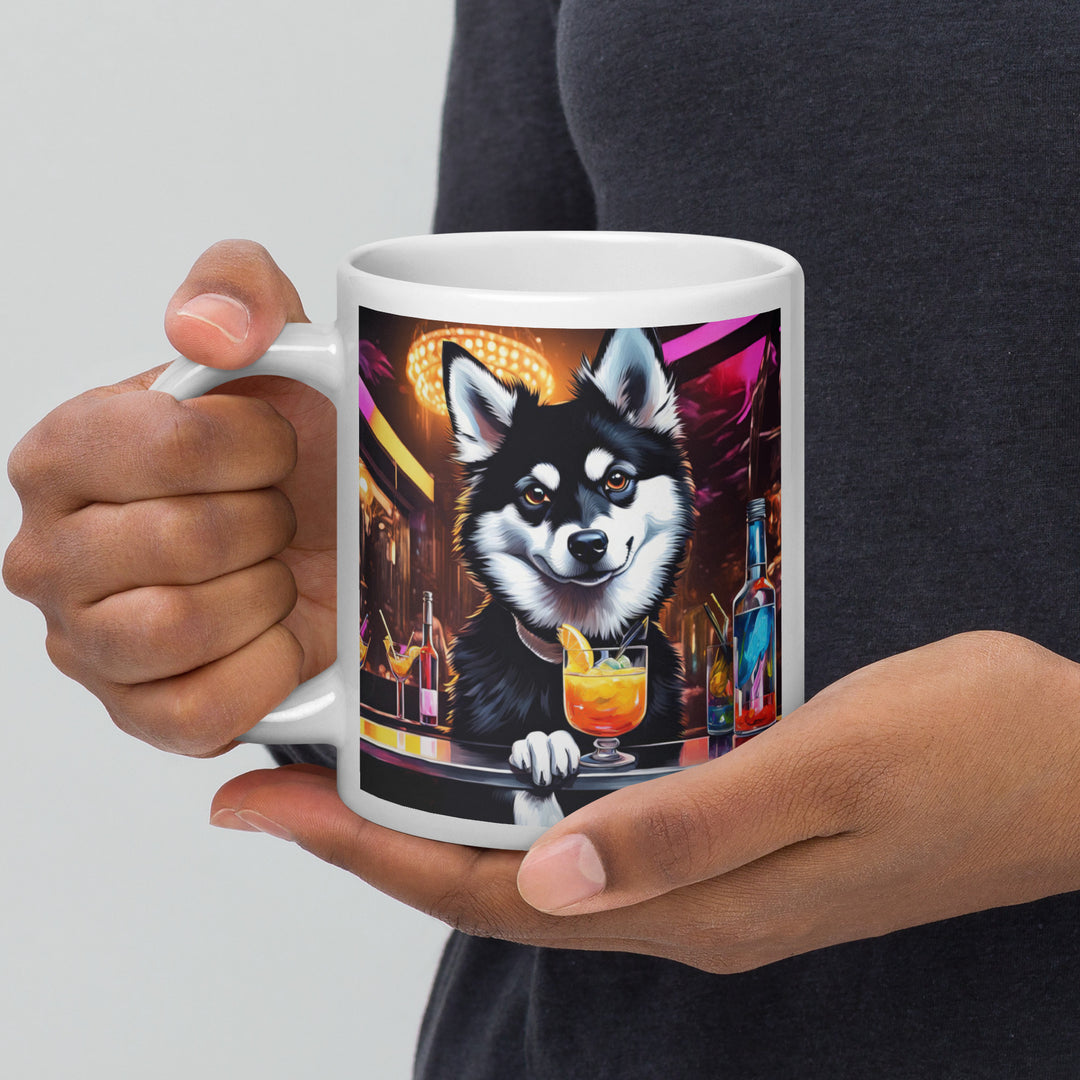 Pomsky General- White glossy mug v9