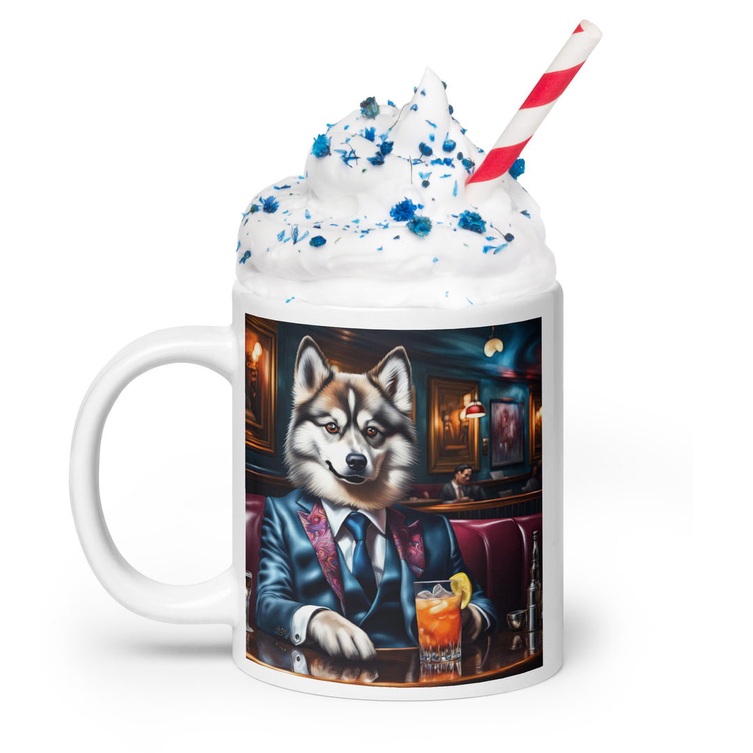 Pomsky General- White glossy mug v11