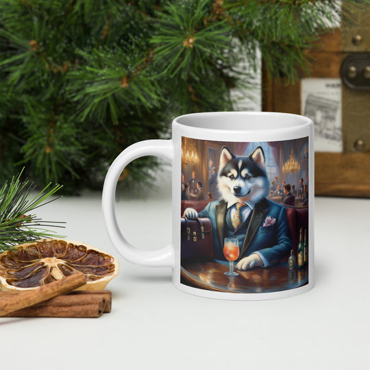 Pomsky General- White glossy mug v15