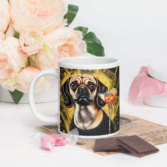 Puggle General- White glossy mug v11