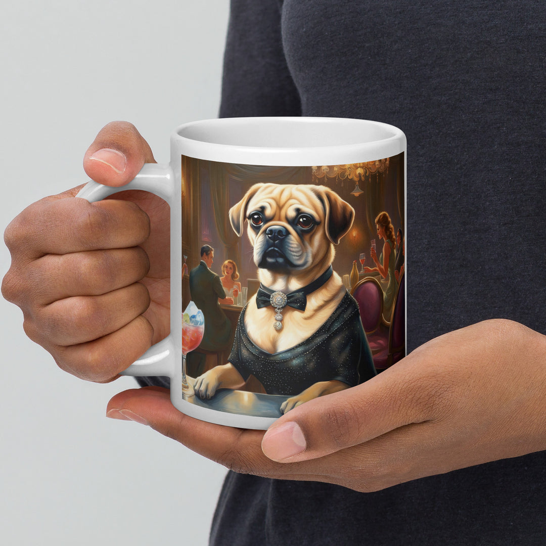 Puggle General- White glossy mug v16