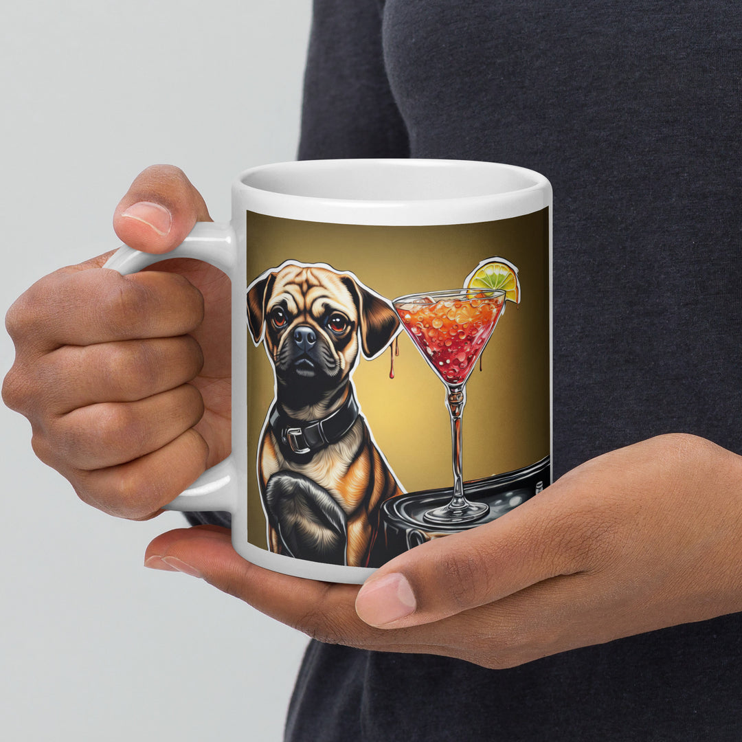 Puggle General- White glossy mug v17