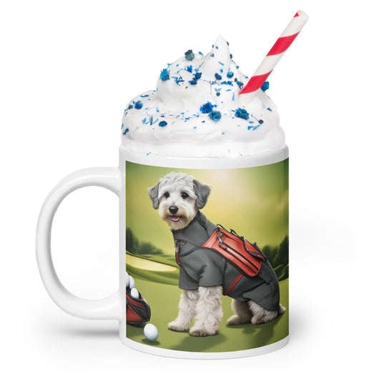 Schnoodle Golfer- White glossy mug v6