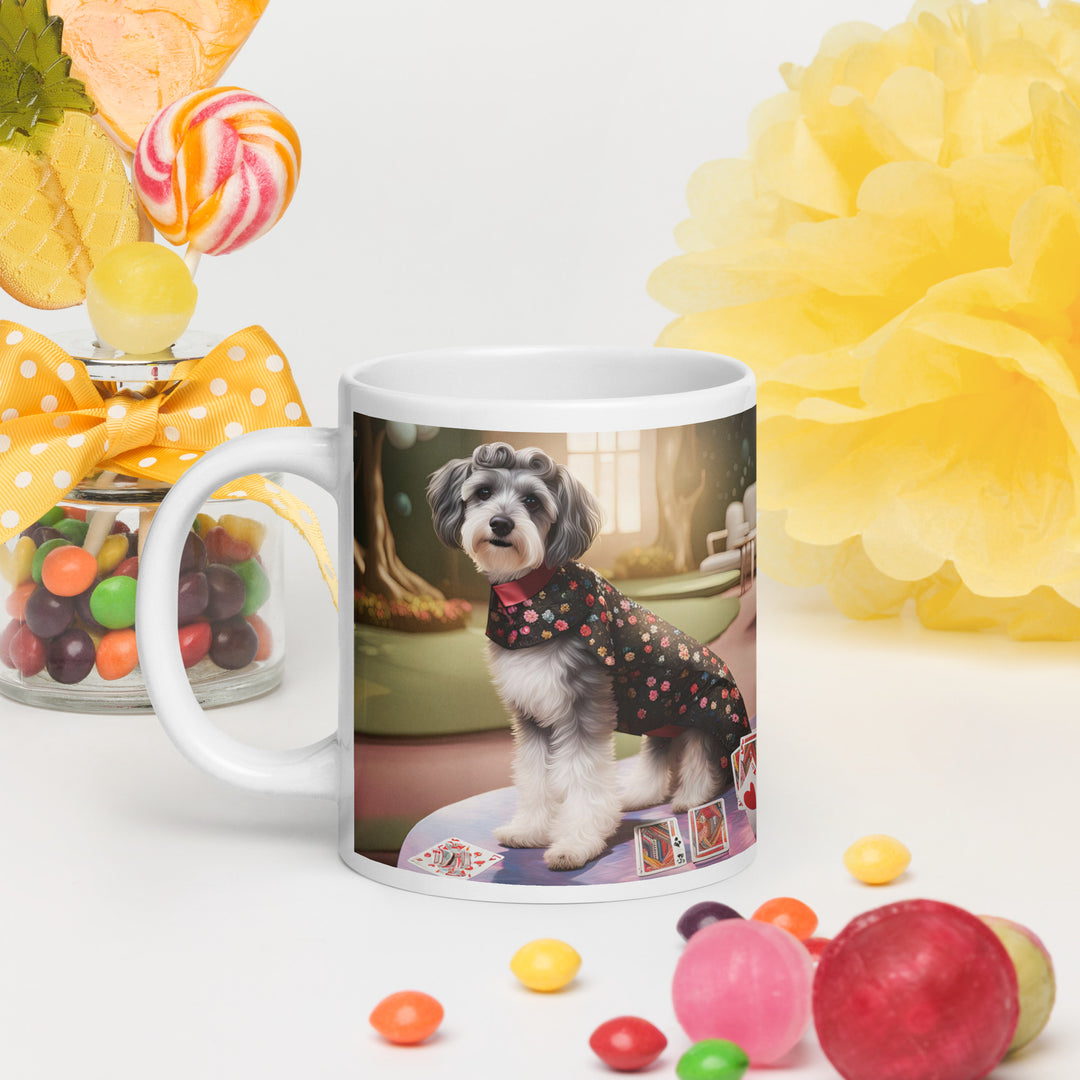 Schnoodle Golfer- White glossy mug v7