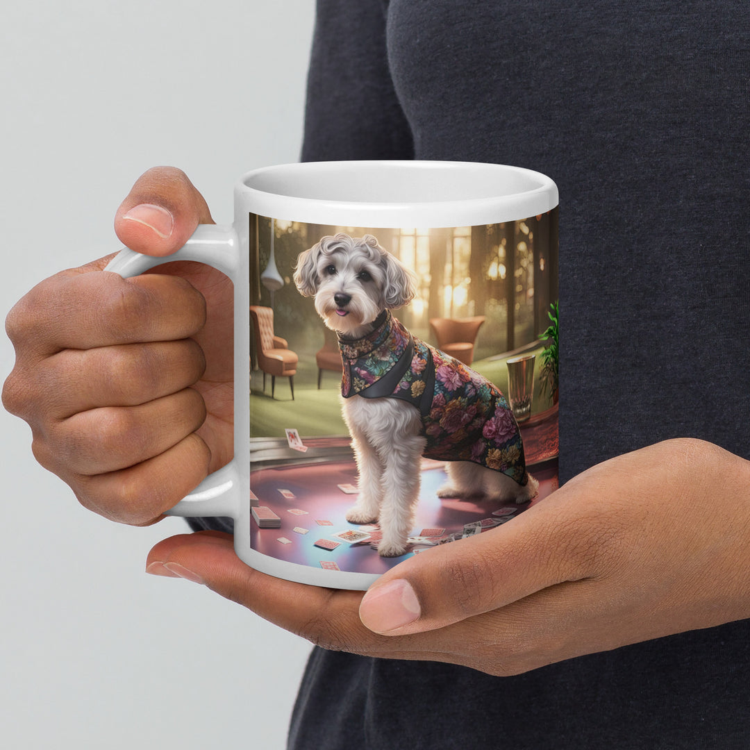 Schnoodle Golfer- White glossy mug v8