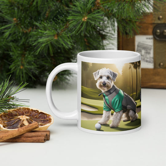 Schnoodle Golfer- White glossy mug v3