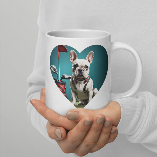 White glossy mug-French Bulldog V2