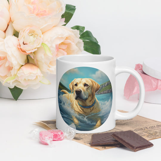 White glossy mug-Labrador Retriever V7