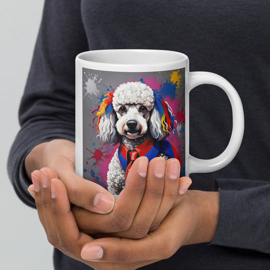 Poodle- White glossy mug