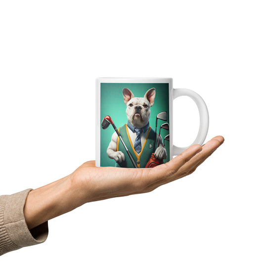 American Bulldog Golfer- White glossy mug v2