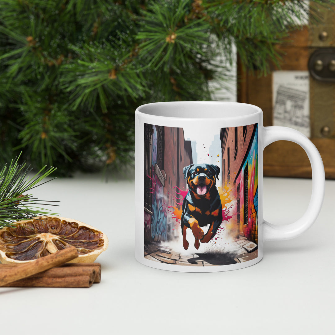 Rottweiler- White glossy mug v5