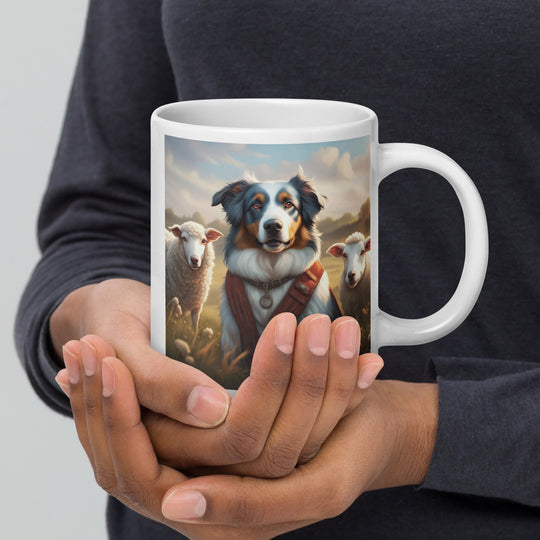 Australian Shepherd- White glossy mug v4