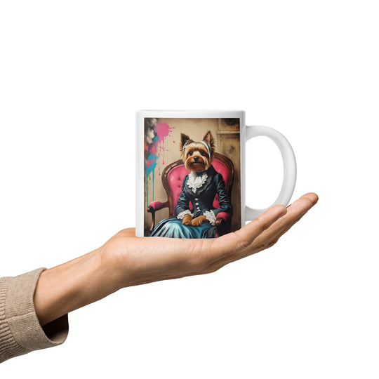 Yorkshire Terrier- White glossy mug v3