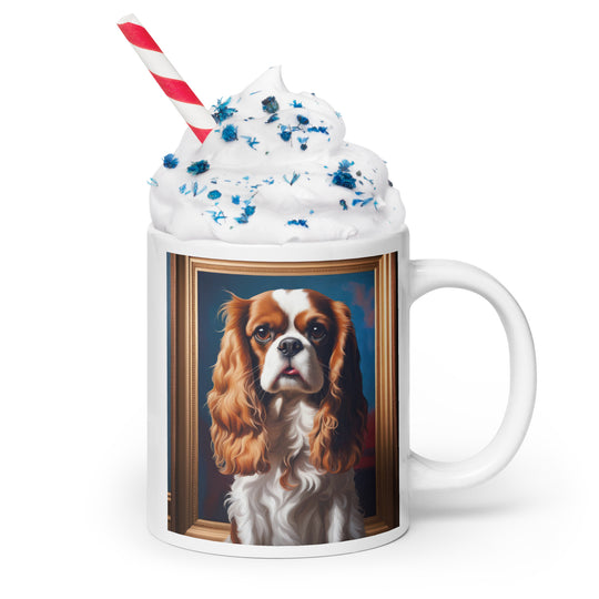 Cavalier King Charles Spaniel- White glossy mug v2