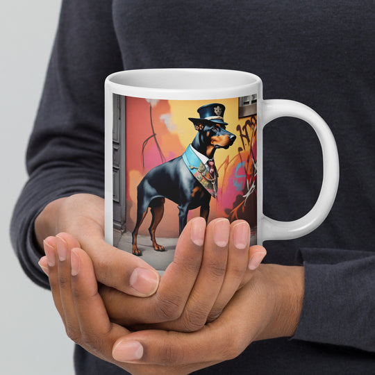 Doberman Pinscher- White glossy mug