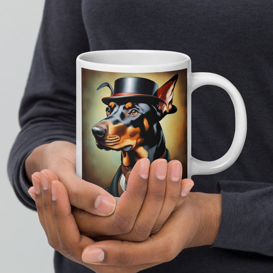 Doberman Pinscher- White glossy mug v3