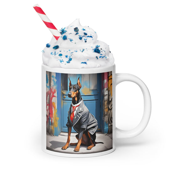 Doberman Pinscher- White glossy mug v5